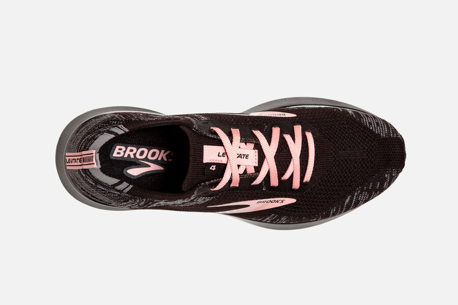 Brooks Levitate 4 Road Running Shoes Womens - Black/Grey/Pink - OTYXG-9568